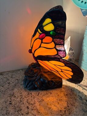 Stained Glass Butterfly Lamp